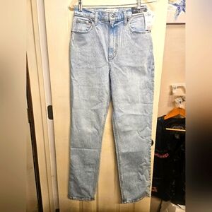 Abercrombie & Fitch the 90's straight ultra high rise stretch jeans SZ 4 27 NEW